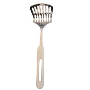 Prestige Stainless Steel Potato Masher White Handle Slotted INOX Rustfree Silver